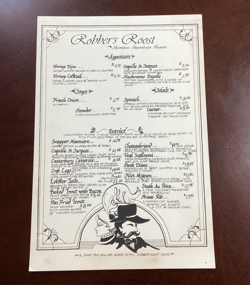Vintage Dinner Menu \
