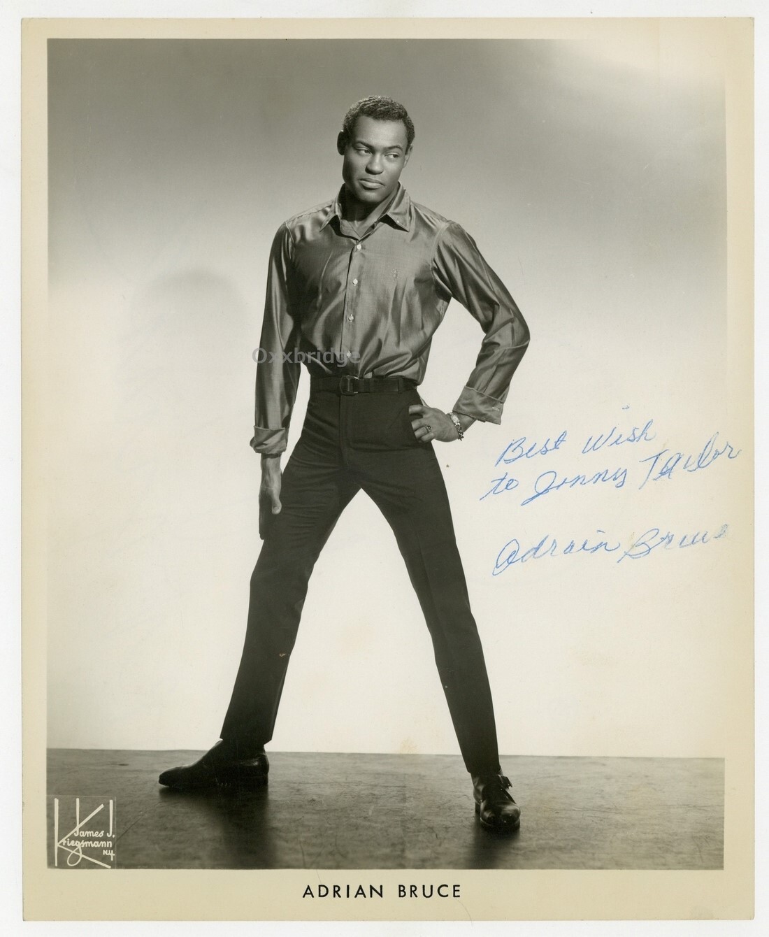 Adrian Bruce 1960 Black Cinema Actor 8x10 African American Theater Signed Photo