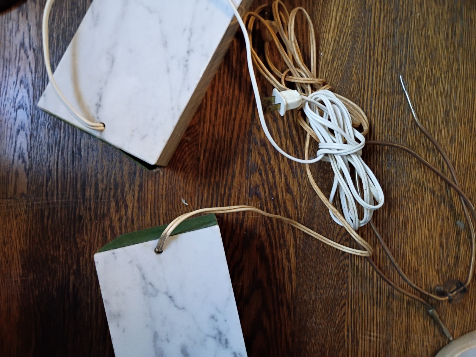 Pair Vintage Marble Table Lamps - Knoll / Walter Van Nessen