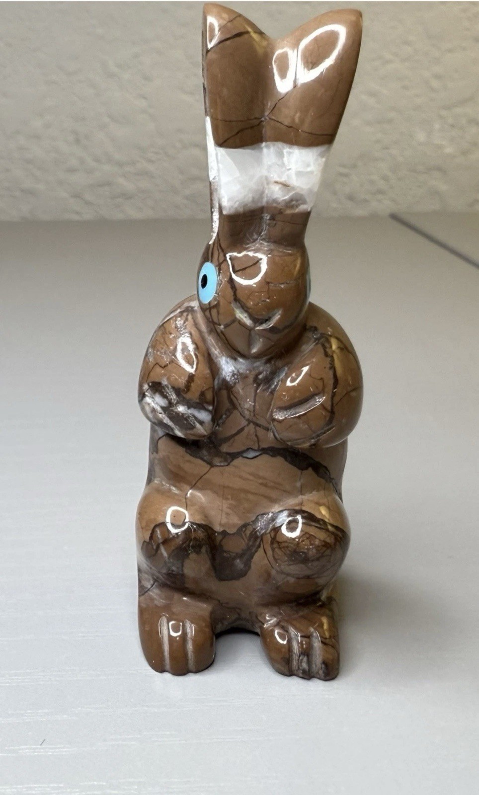 Zuni Bunny Rabbit Fetish *SIGNED* New Carving Danny Booqua Picasso Marble 9825