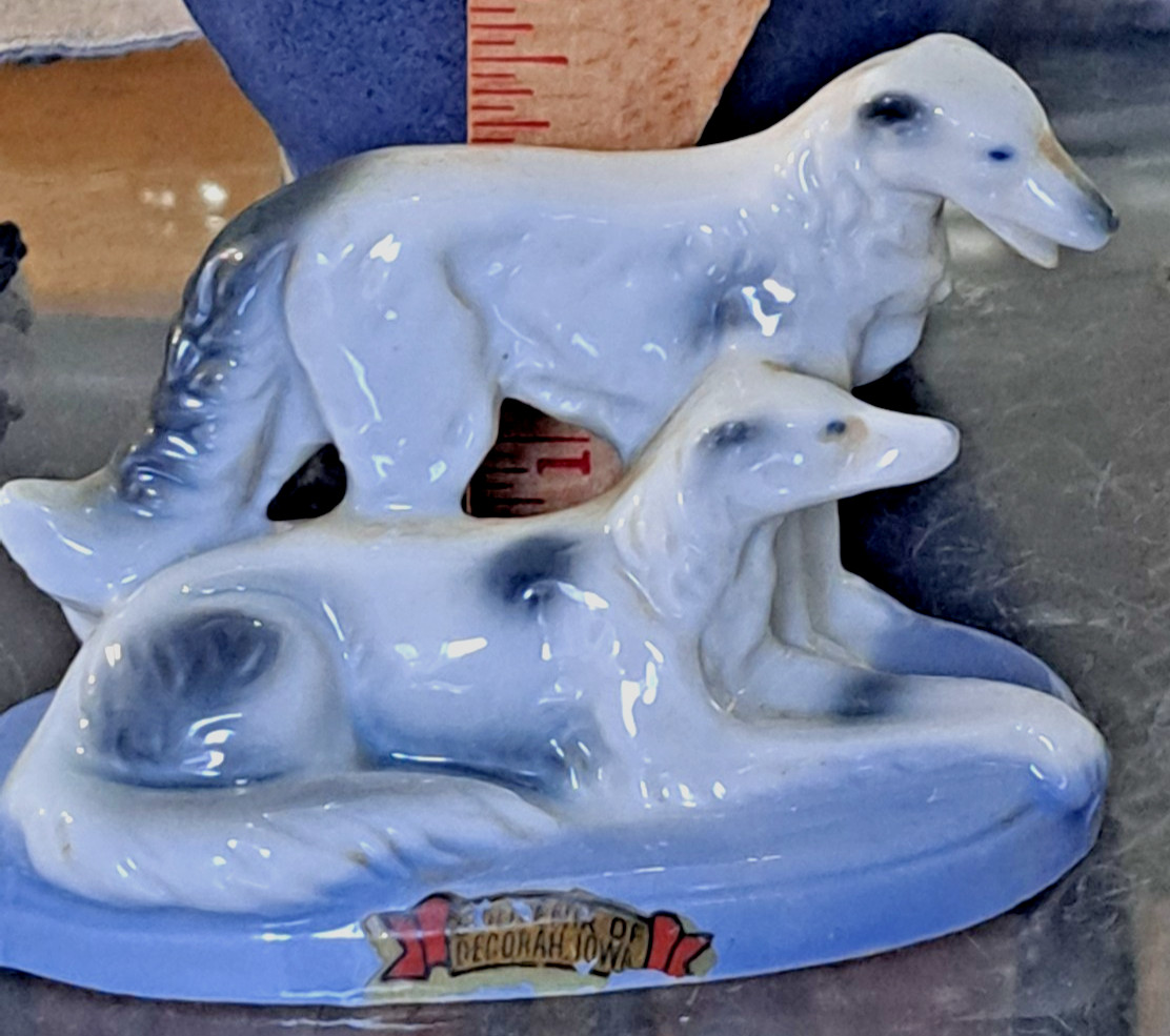 Vintage Borzoi Russian Wolfhound Porcelain Figurine Made in Japan Dog Figure