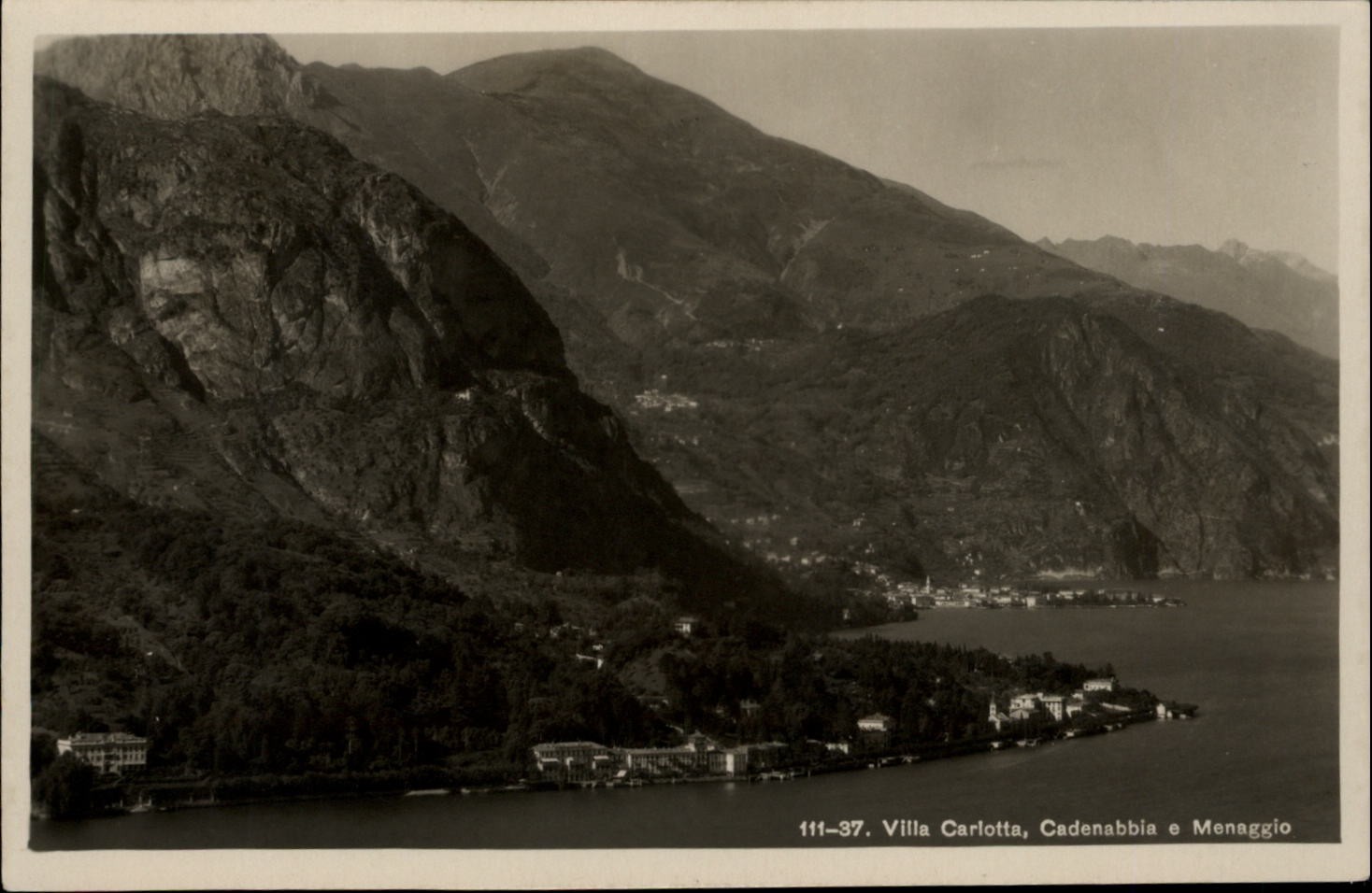RPPC Italy Villa Carlotta Cadenabbia Menaggio Lake Como Birds Eye postcard a962