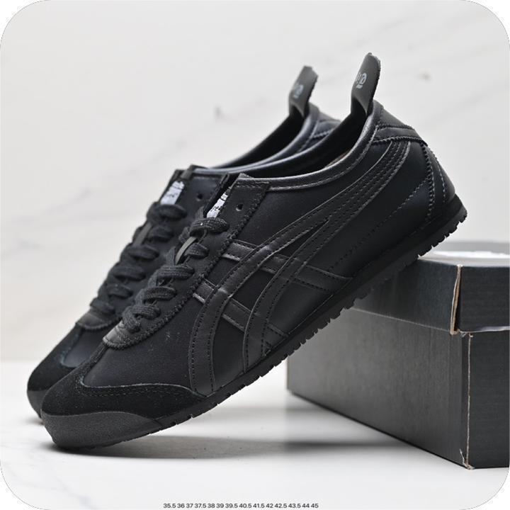  Classic Onitsuka Tiger MEXICO66 Unisex Shoes ALL Black Retro Sneakers NEW
