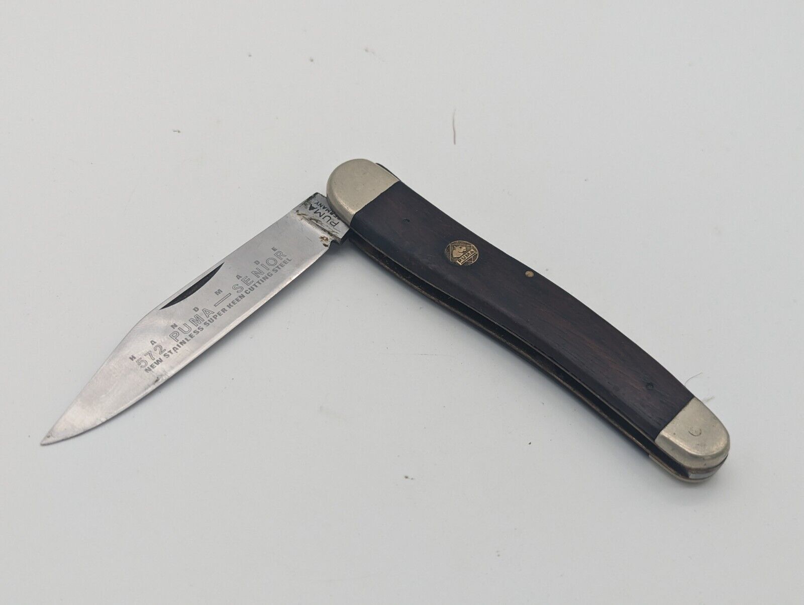 572 Puma Senior German Pocket Knife Dark Brown Wood Handle