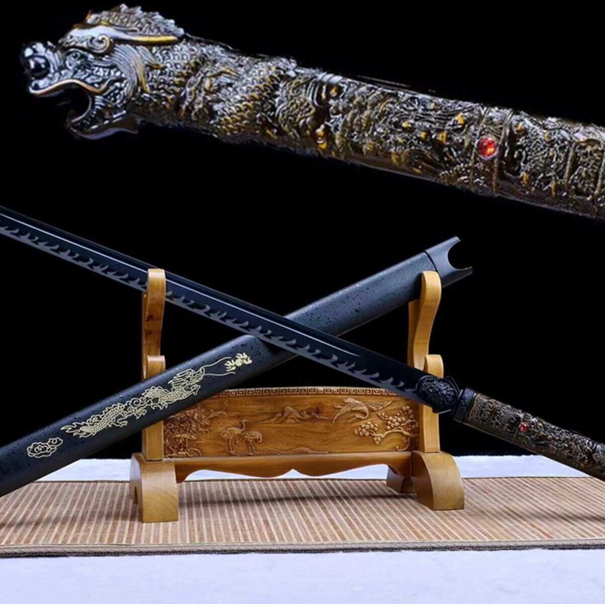 Hand Forged Kung Fu Sword Katana Manganese Steel Sharp Saber Warrior Battle Dao