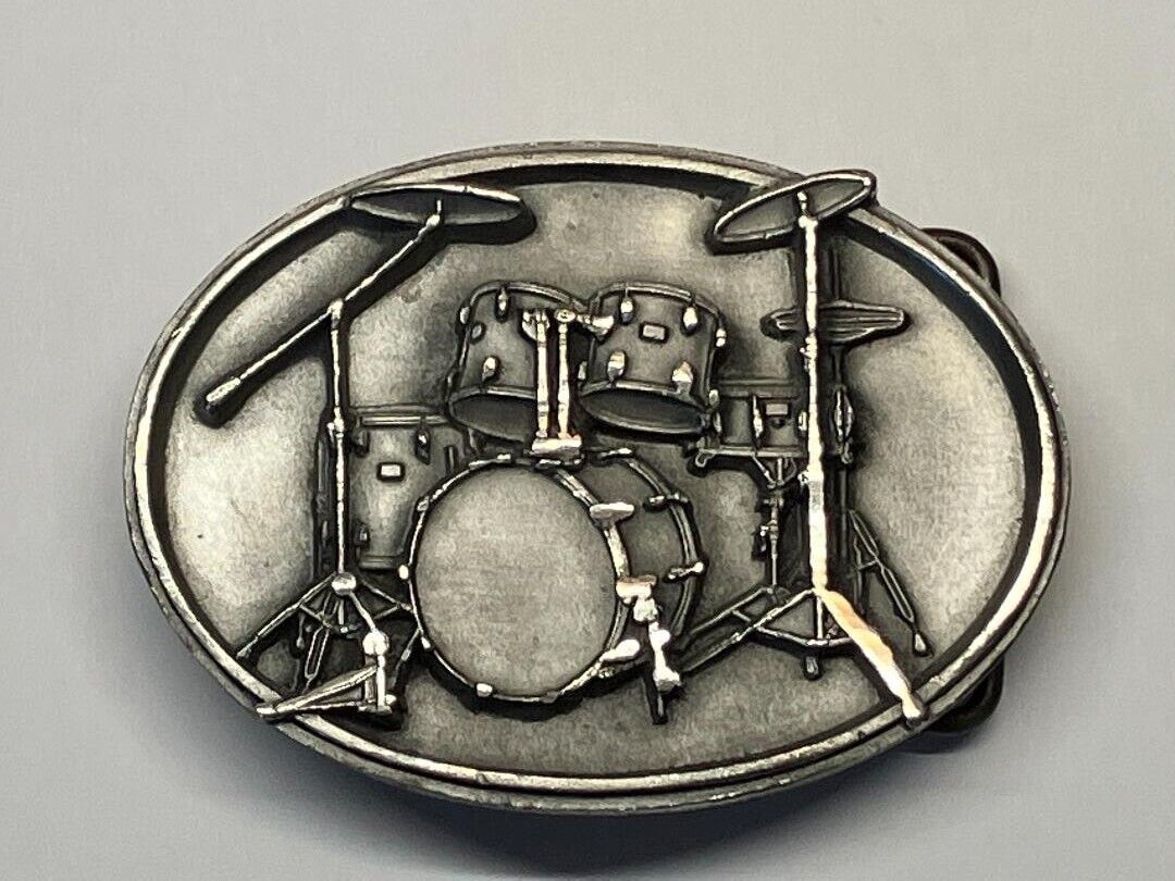 Rock Drum Set Belt Buckle by Siskiyou Buckle Co. Rock n Roll Music 1998