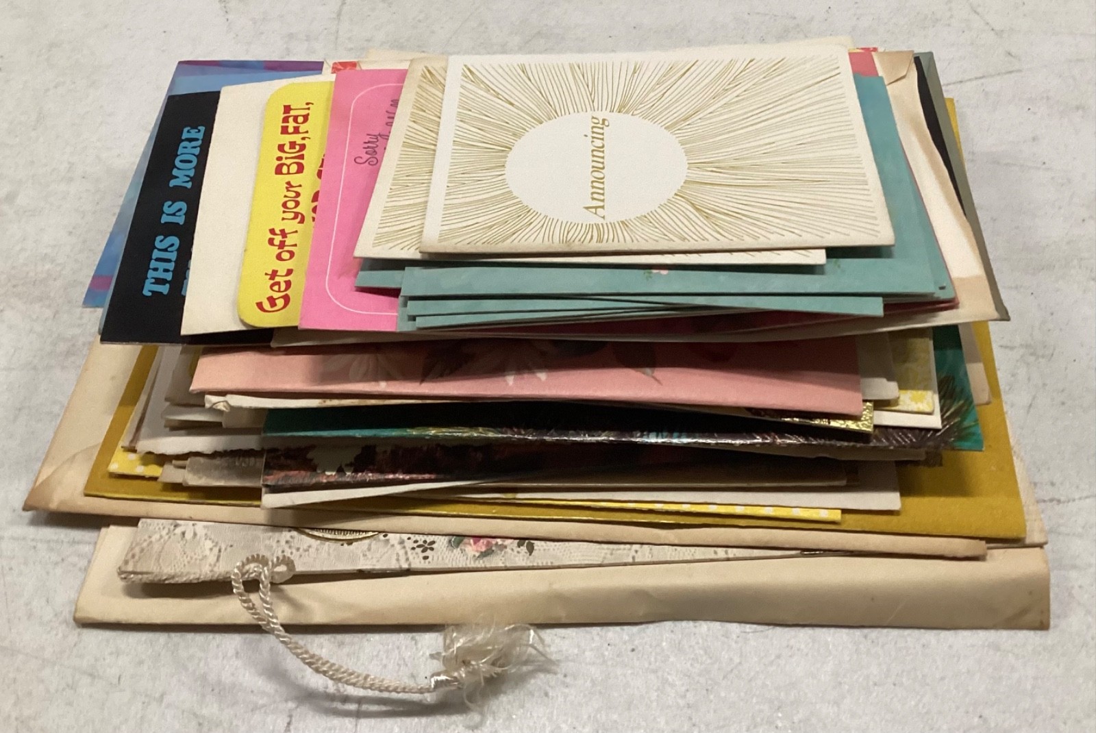 Vintage 1960s 70s Greeting Cards Mixed Lot of 35 UNUSED Birthday Baby Holidays