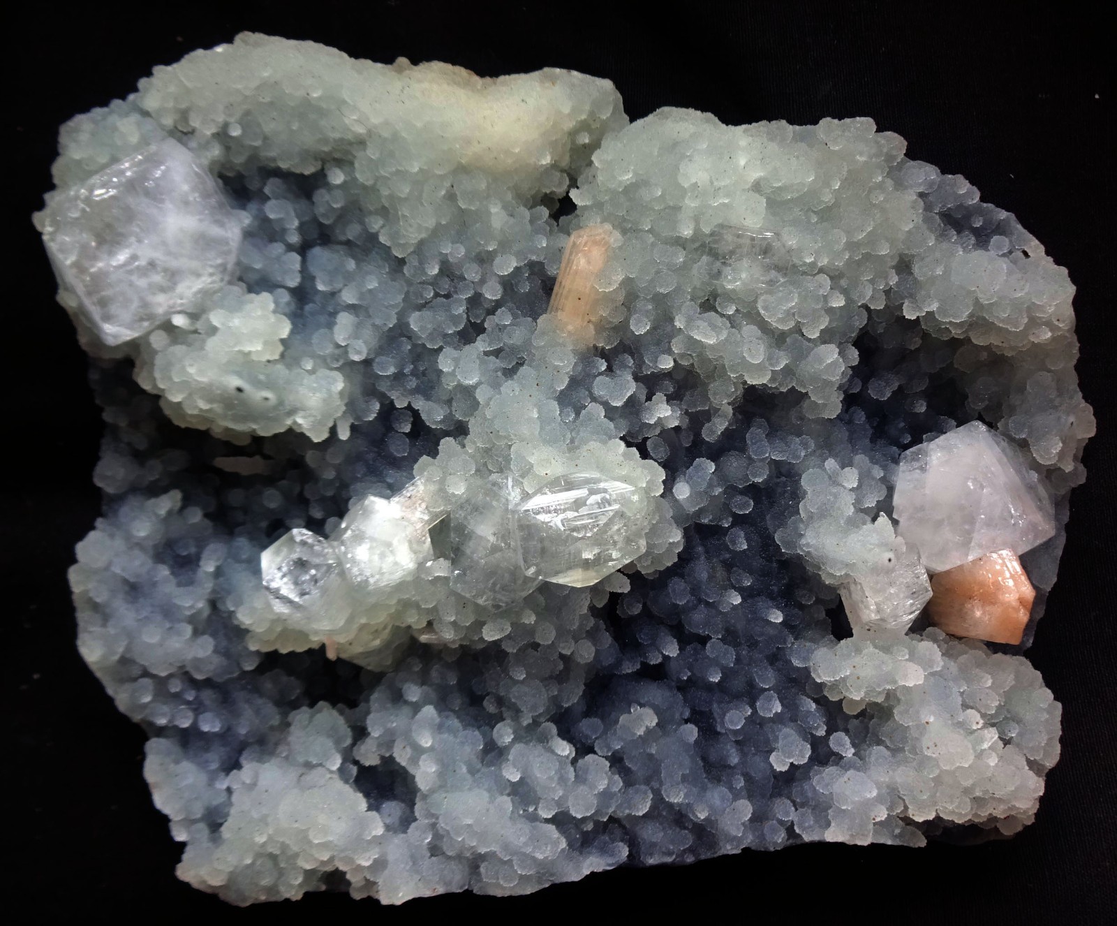 STUNNING APOPHYLLITE CUBES W/ STILBITE BOWS ON CORAL CHALCEDONY MATRIX MINERALS