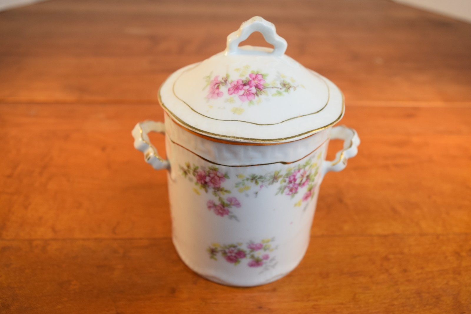 Antique Bavaria Z.S.& Co. Condensed Milk Dish Hand Painted Orleans Pattern w/Lid