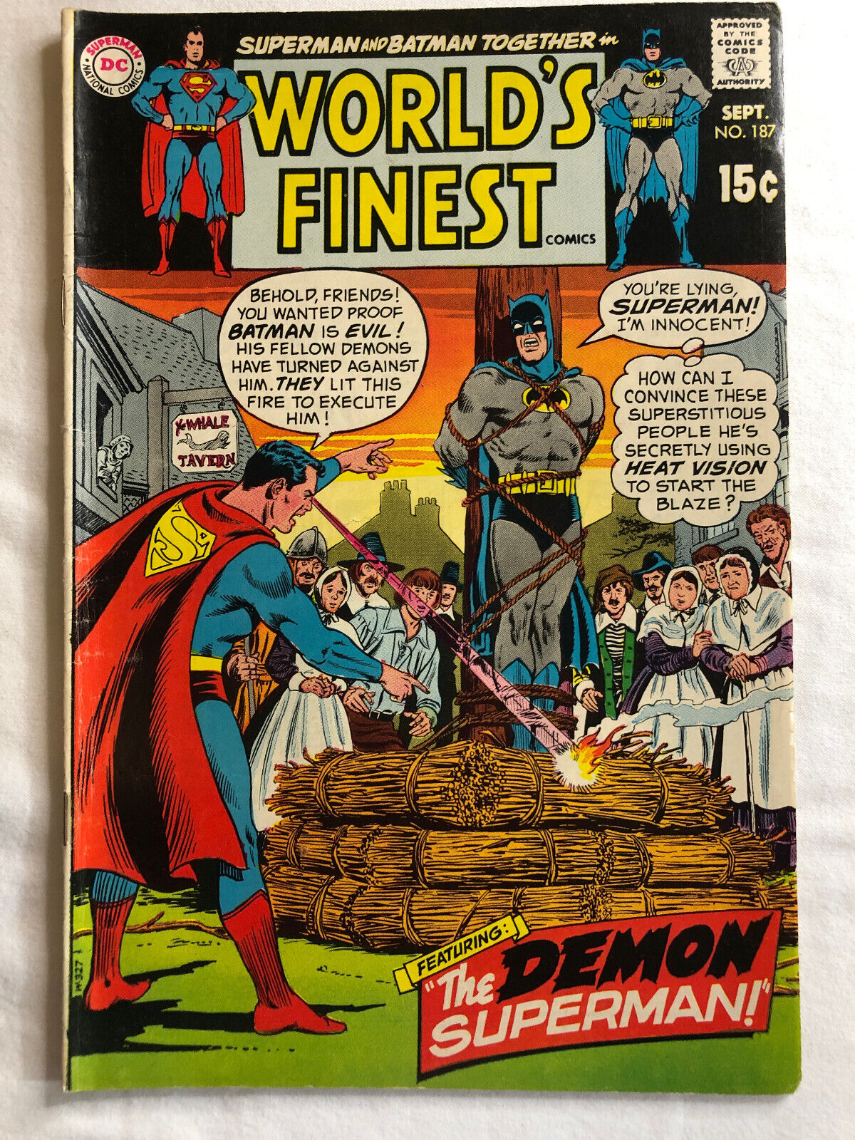 World's Finest Comics 187 DC Comics 1969 Vintage Silver Age Collectable