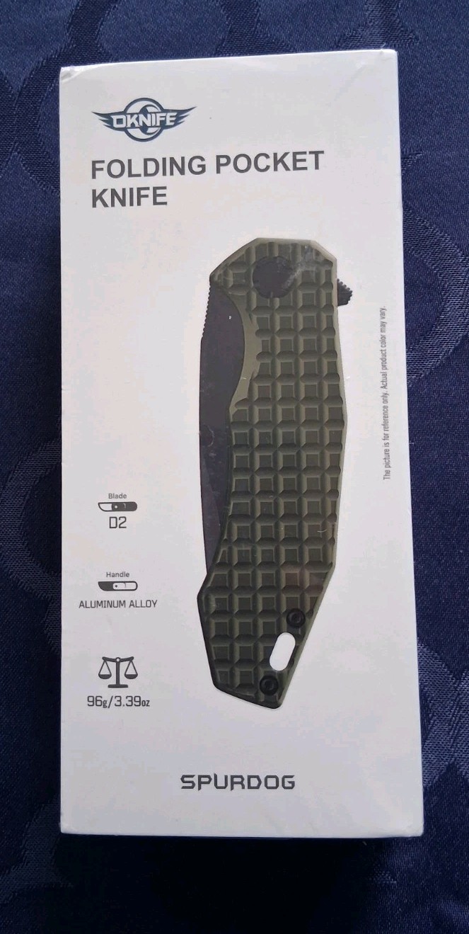 *NEW*🔥OKNIFE-Spurdog Pocket Folding Knife w/D2 Blade & Green Aluminium Handle