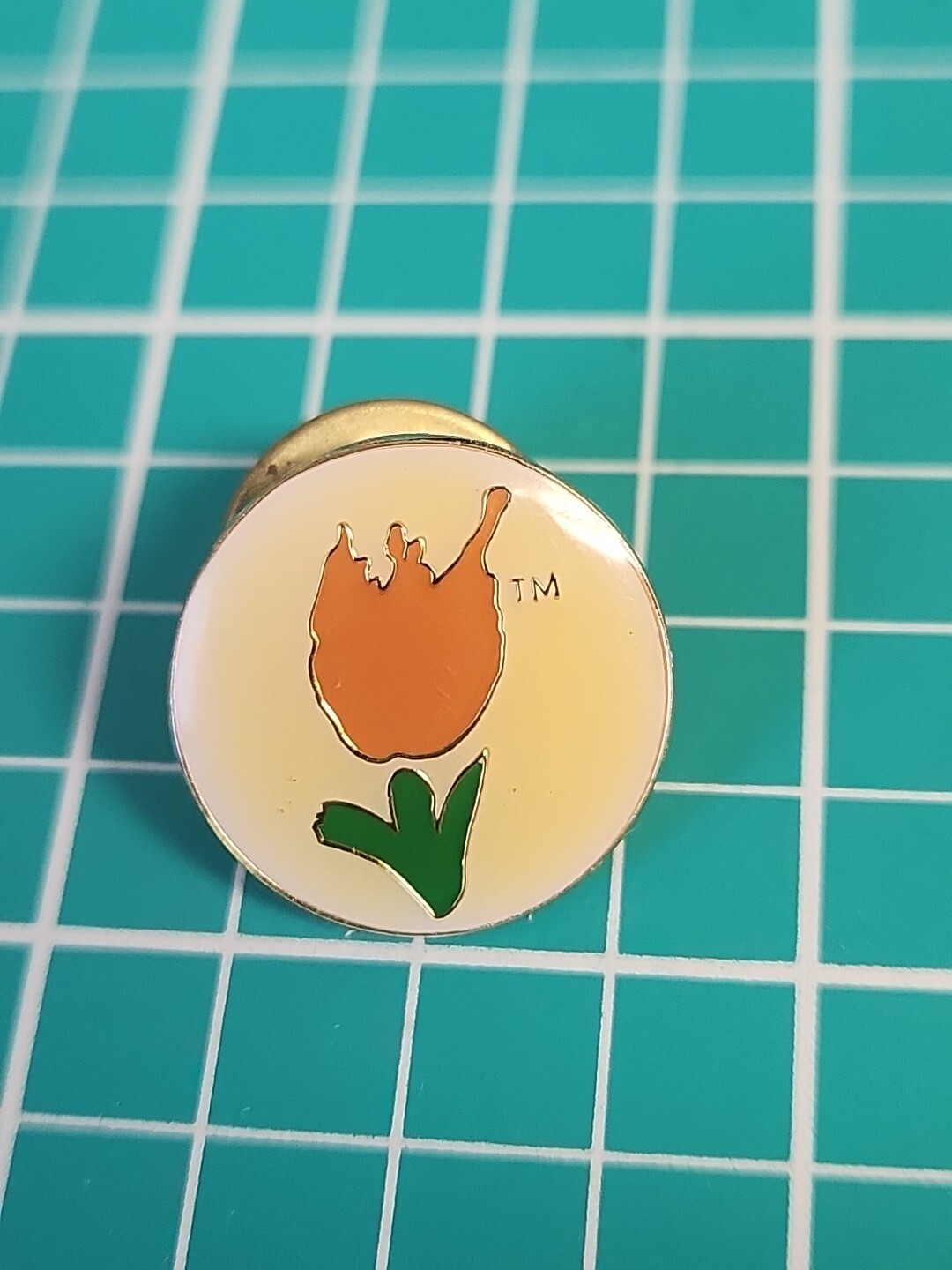 Vtg 🌷 Tulip Company Logo TM Trademark Gold Tone Lapel Pin