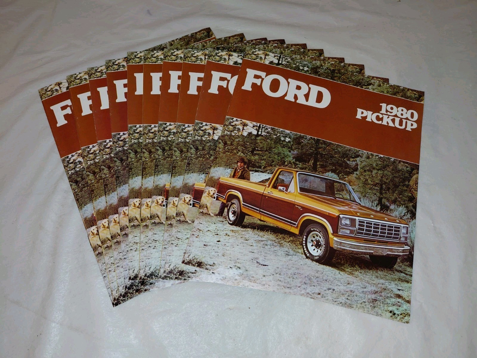 Lot Of 10 Vintage 1980 Ford Pickup Sales Brochures - New Old Stock 
