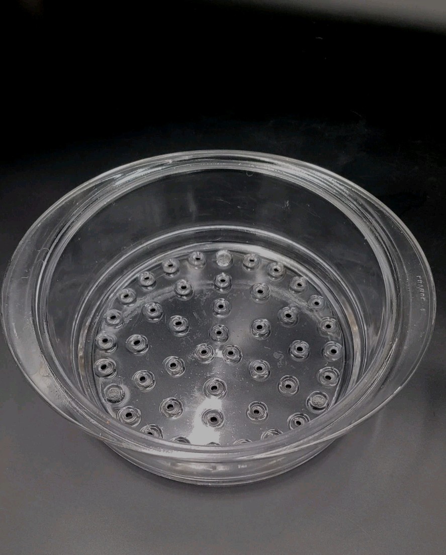 Vintage Strainer PRINCESS HOUSE Nouveau Clear Glass Steamer Made in FRANCE 8\ Vintage Strainer PRINCESS HOUSE Nouveau Clear Glass Steamer Made in FRANCE 8\