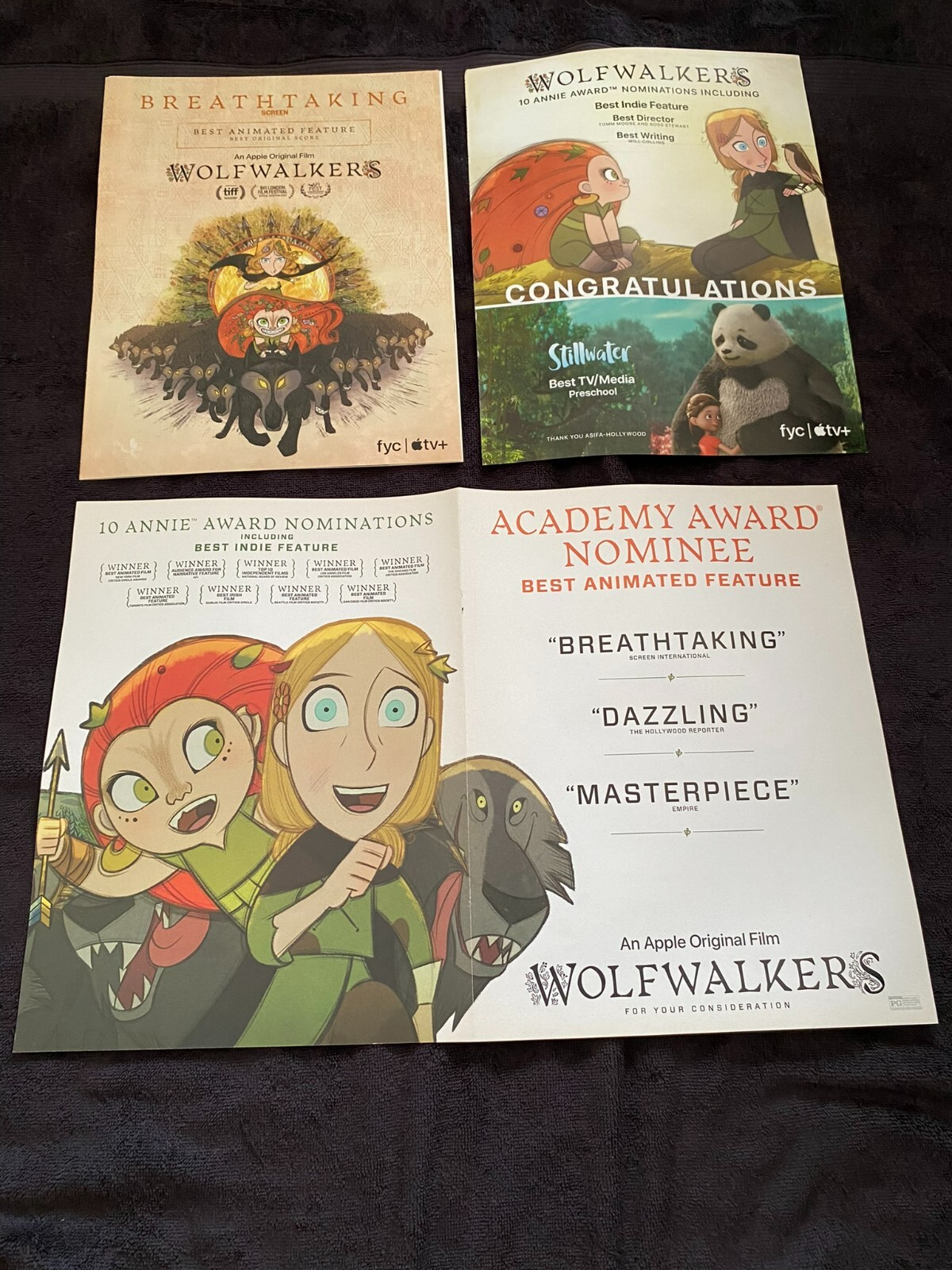 WOLFWALKERS 2021 three Oscar ads Robyn, Mebh, Best Animated Film, Tomm Moore