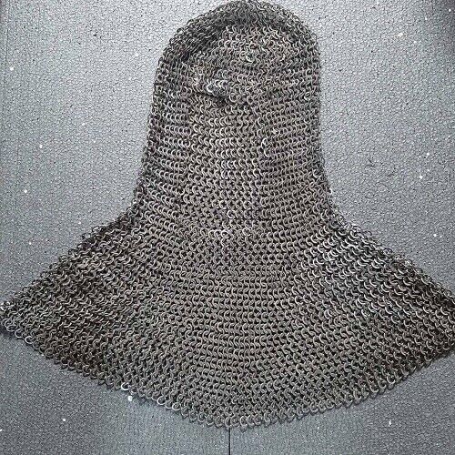 8mm 18 gauge flat ring alt solid ring dome riveted chainmail coif
