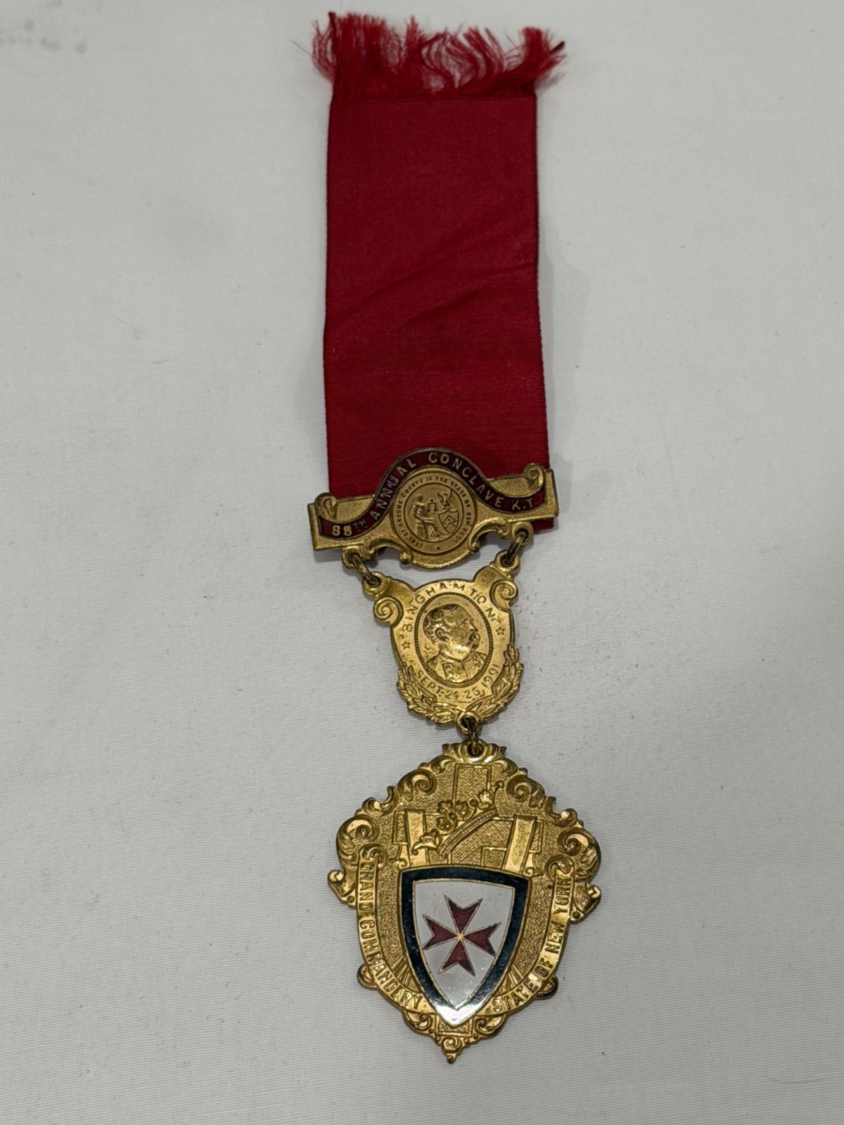 1901 Medal of 88th Annual Conclave of the Knights Templar Grand Commandery of NY