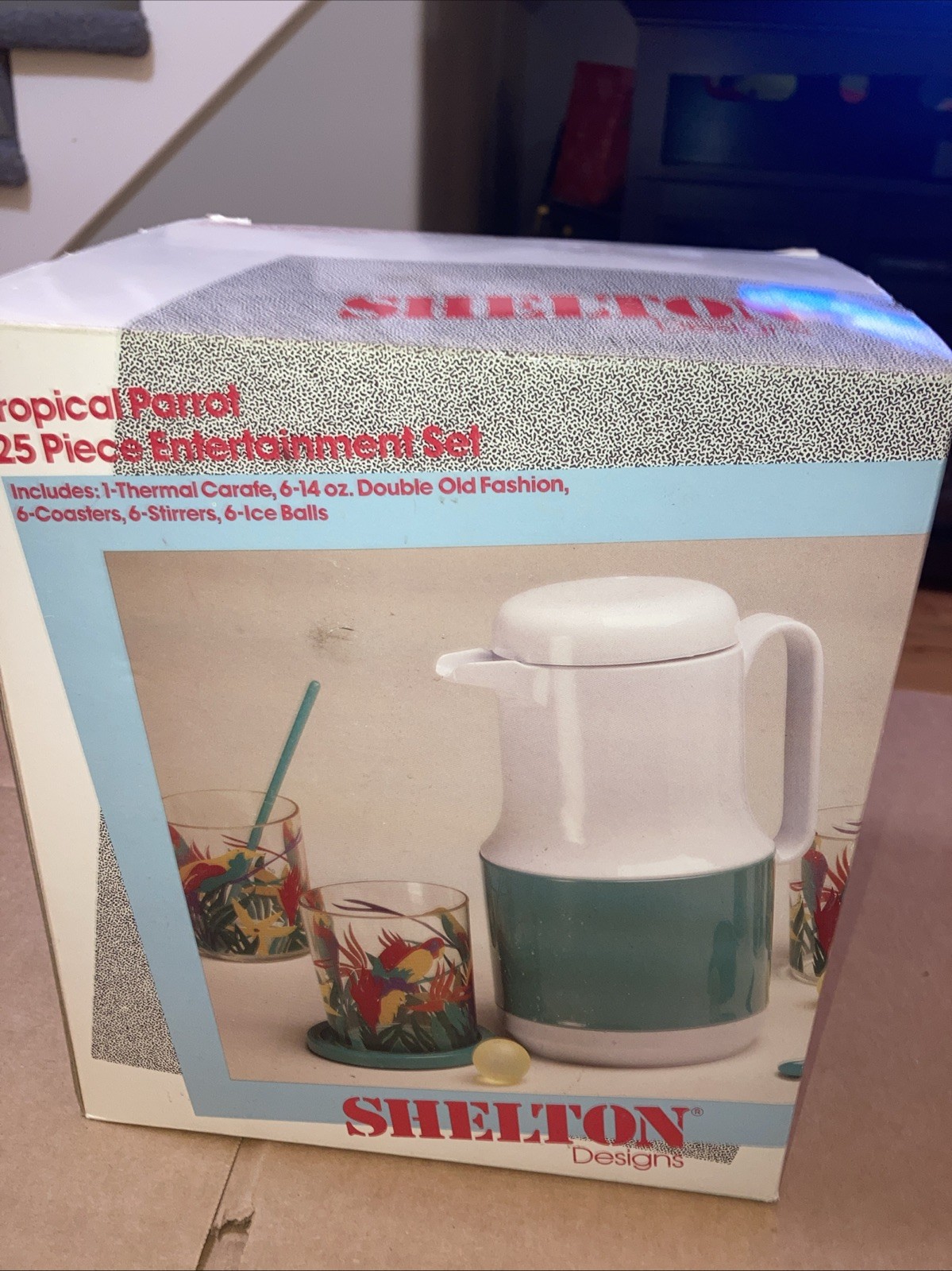 Shelton Designs VTG. 80s Tropical Party 25-Piece Entertainment Set  * BRAND NEW*