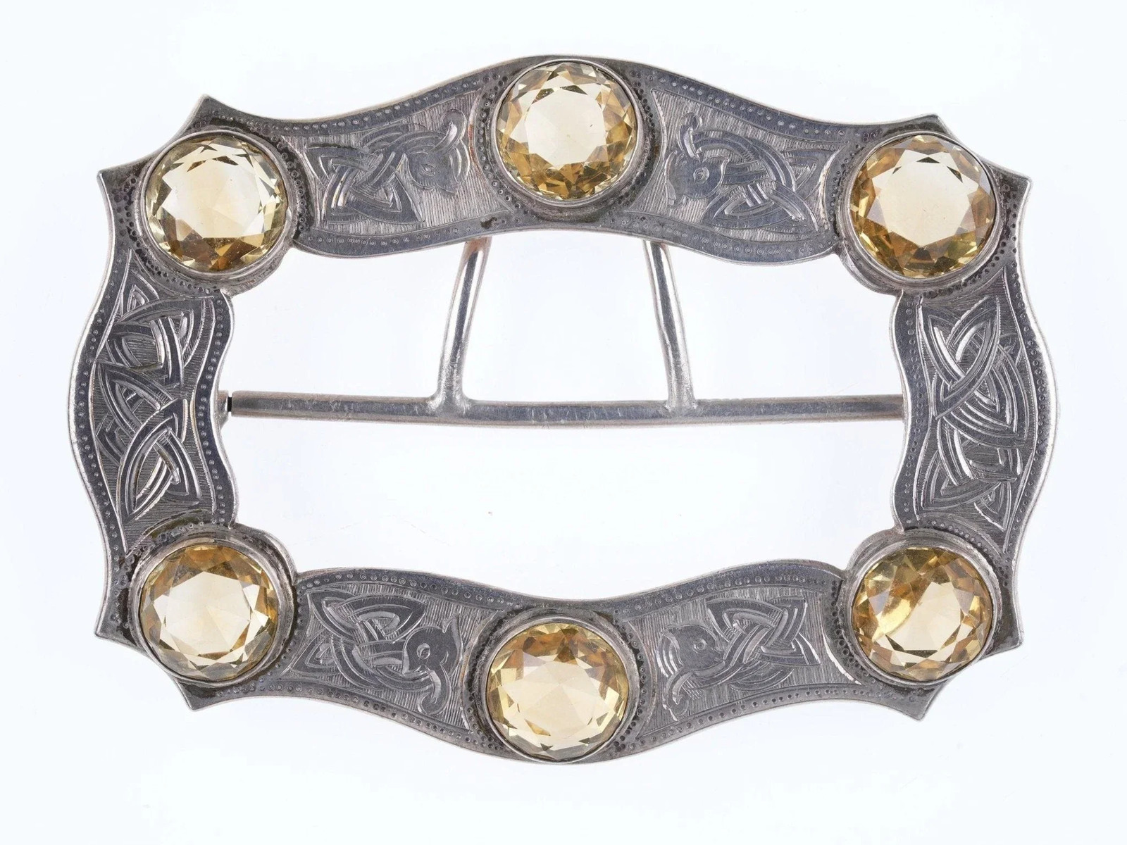 Antique Scottish Shoe Buckle Joseph Gray Styles Chester Sterling Silver with Cit
