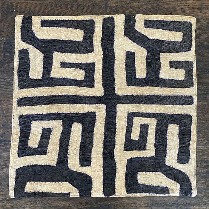 African Kuba Cloth Pillow Cover 01 | Genuine handwoven African decorative throw 
