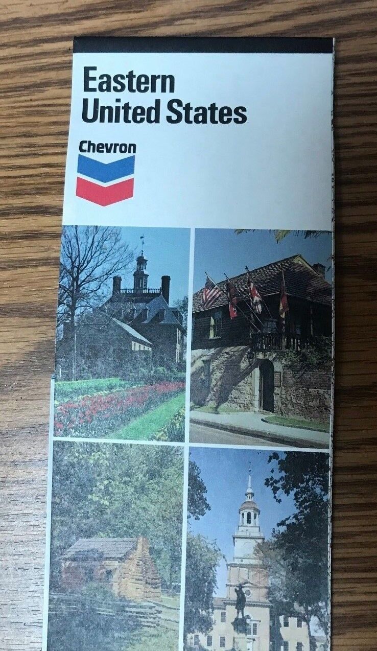 VINTAGE CHEVRON ROAD MAP OF THE EASTERN US  CIRCA 1975