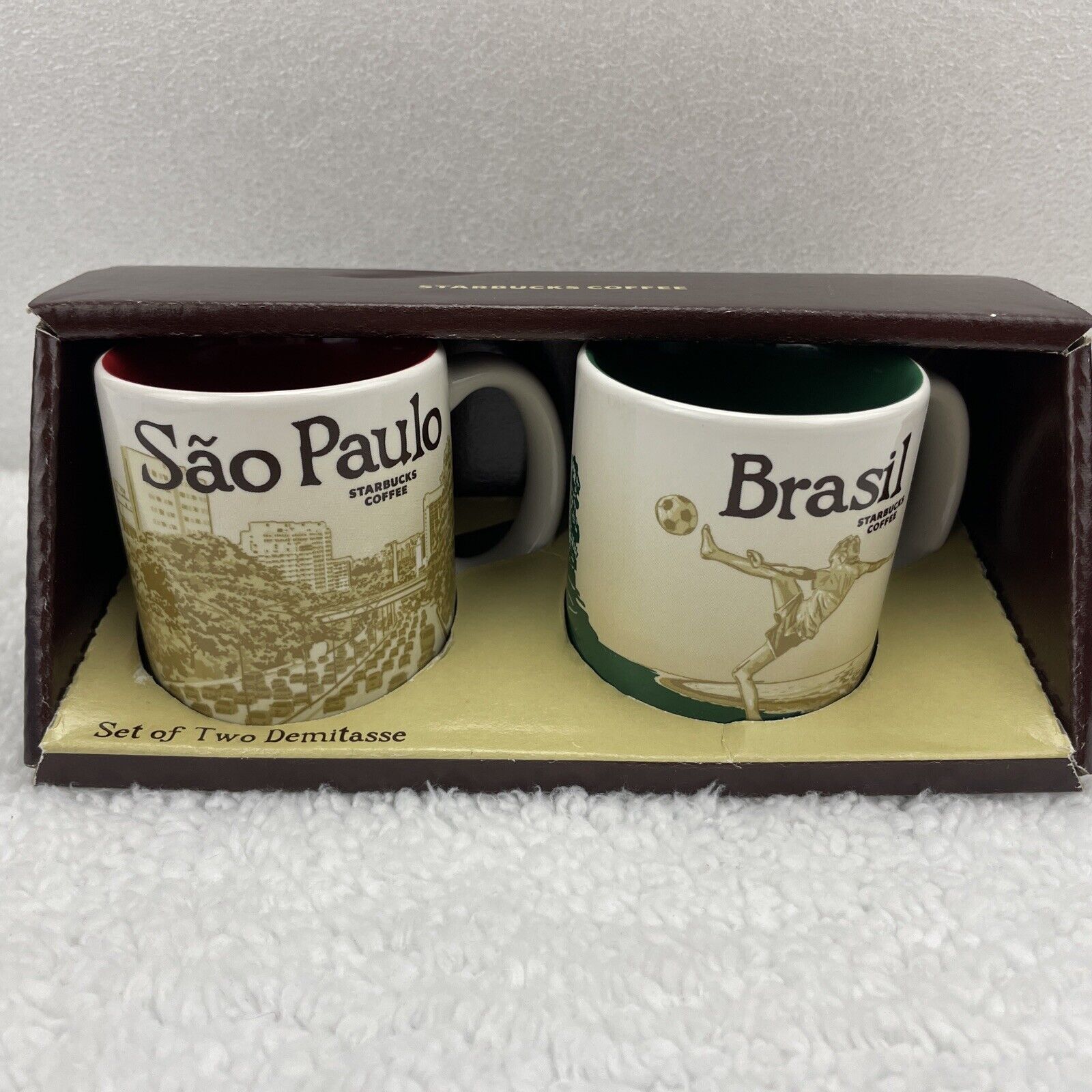 Starbucks Coffee Sao Paulo and Brasil 3 Oz Demitasse Espresso Mug Set