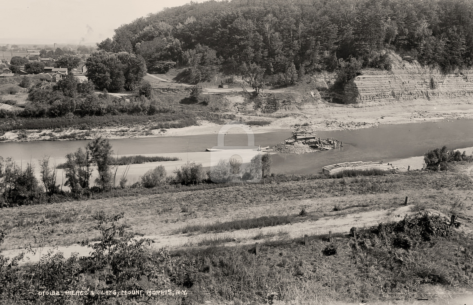 Pierce's Flats Mount Morris. NY New York c1890s RPPC Photo Postcard COPY