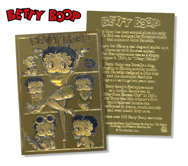 BETTY BOOP Officially Licensed Sculptured Genuine 23K GOLD Card