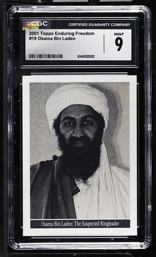 Topps 2001 Enduring Freedom #19 Osama Bin Laden CGC 9 MINT Suspected Ringleader