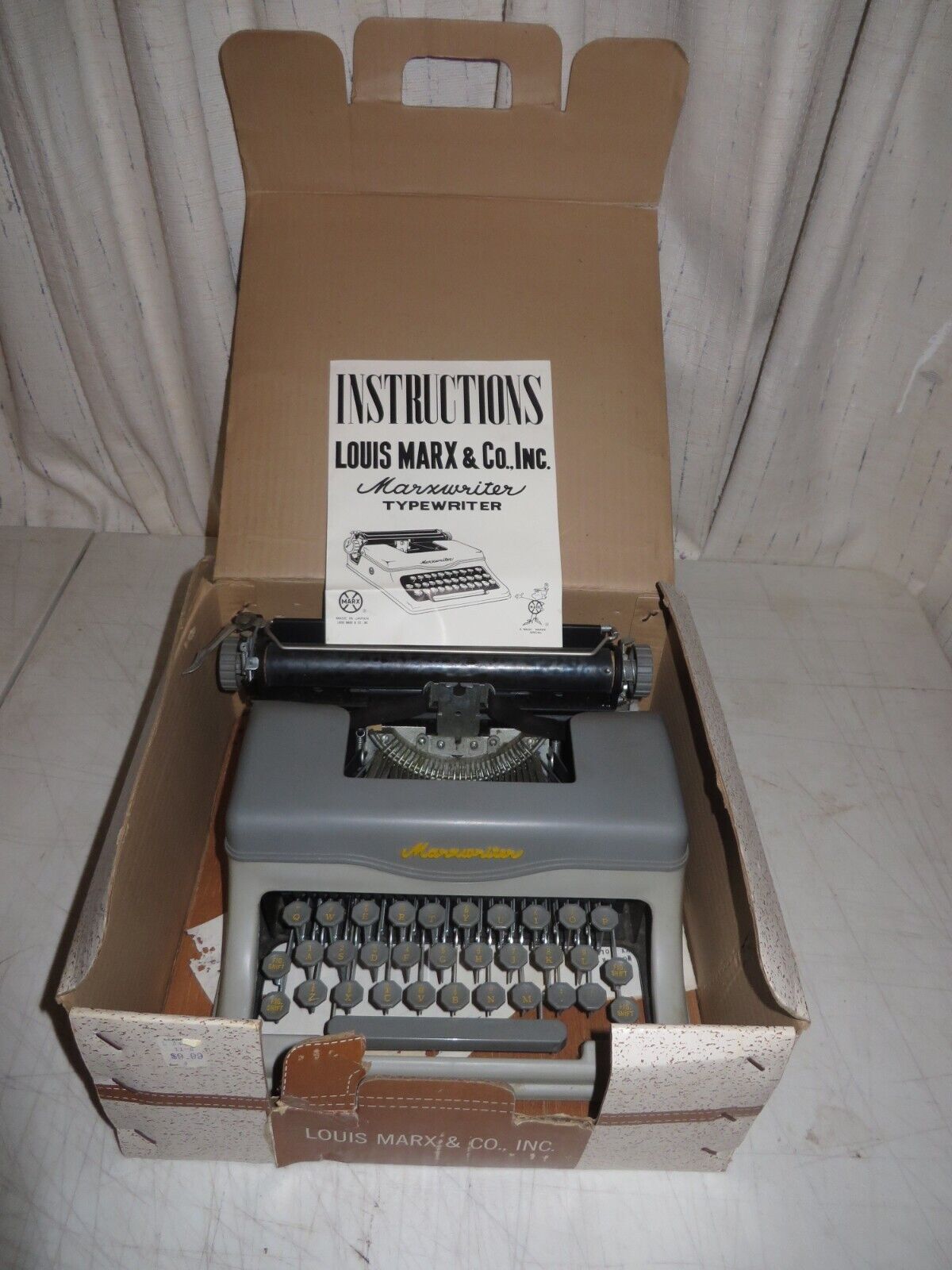 Vintage Marxwriter Typewriter Louis Marx & Co. in Box w/Manual