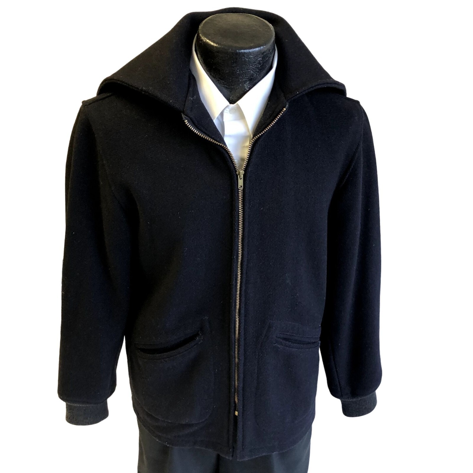 VTG 50’s Midshipmen US Navy Academy Wool Hoodie MILITARY Jacket EDDIE LEONARD M