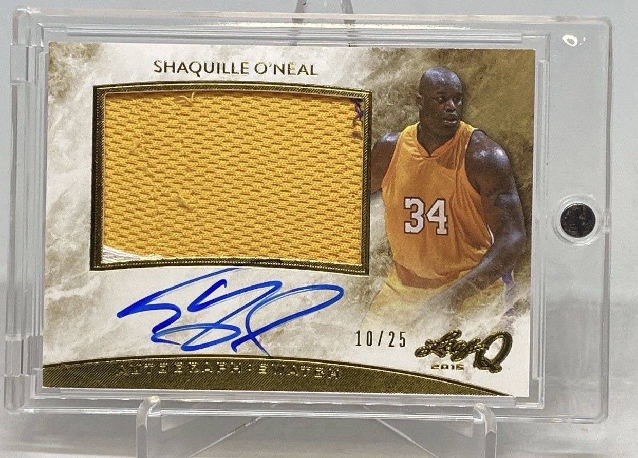 2015 Shaquille O’Neal 2015 WORN Swatch JSY AUTO GOLD  /25 LAKERS HOF