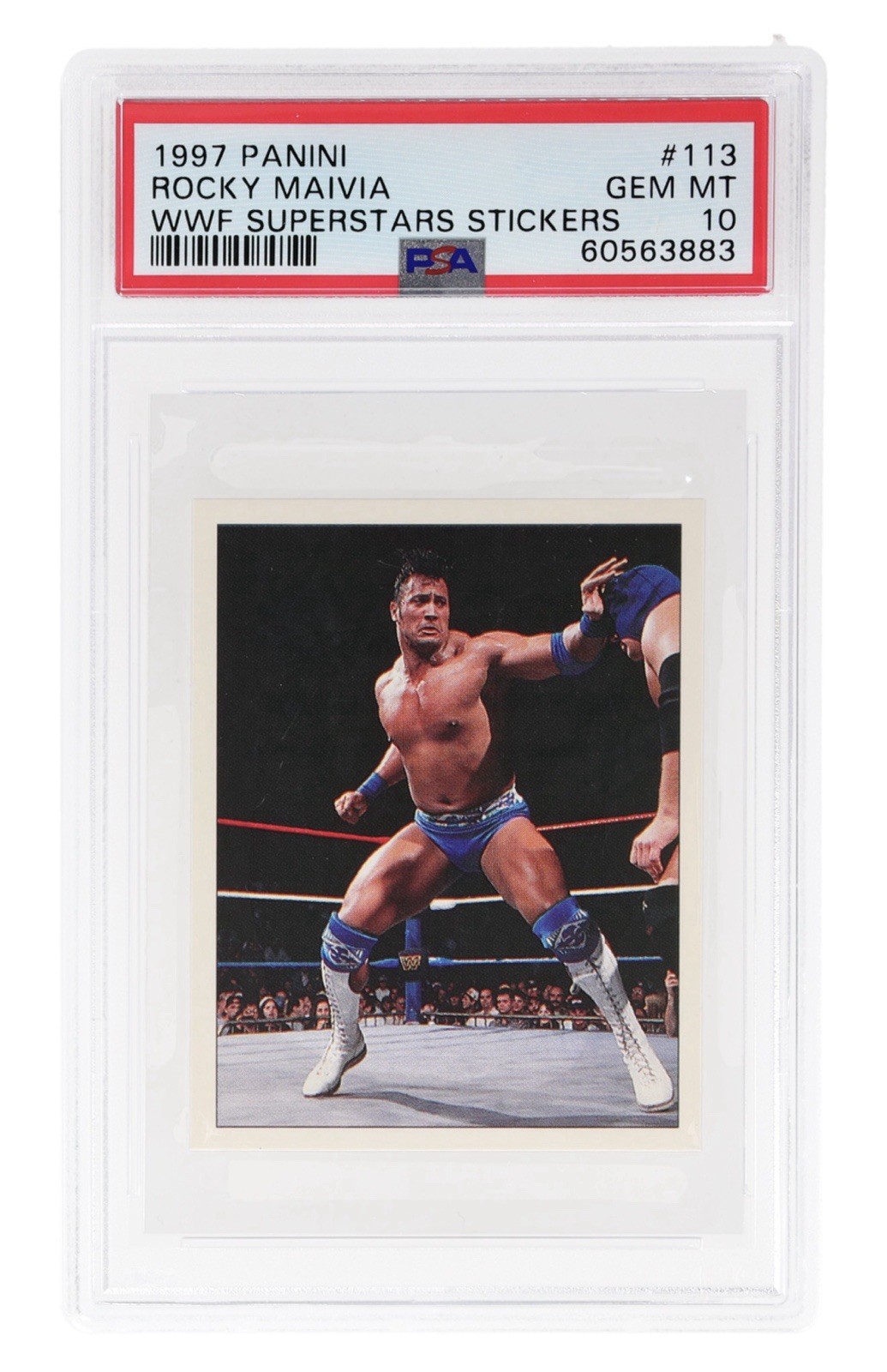 Panini 1997 WWF Superstars The Rock #113 Rocky Maivia PSA 10 Gem MT Rookie RC