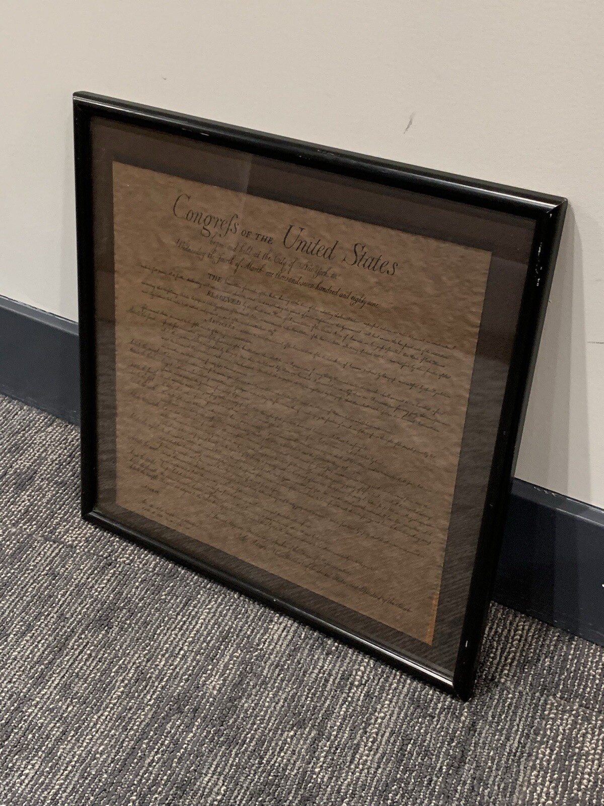Vintage PRINT John Adams\' 12 Articles (Bill Of Rights) To Congress Late 1700\'s