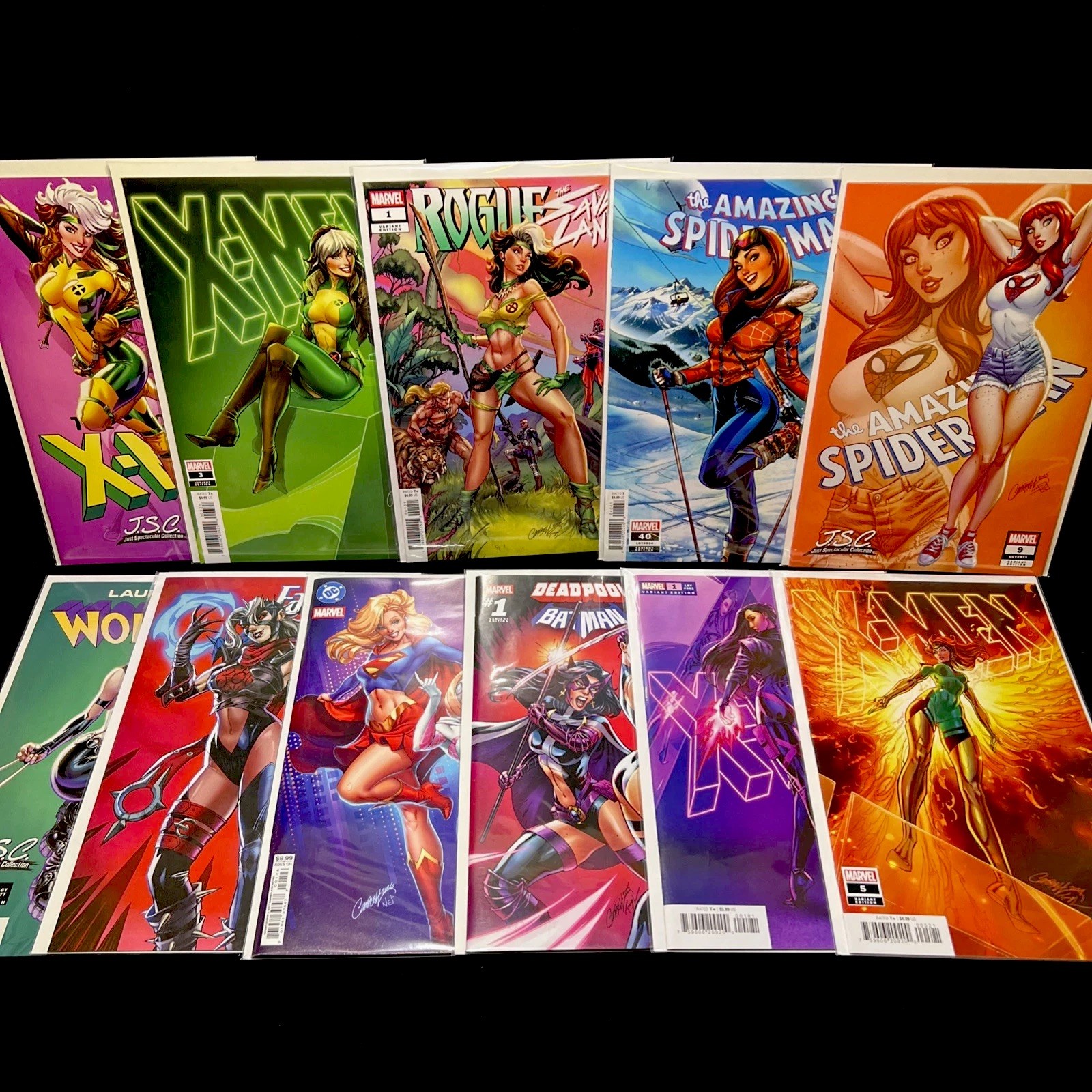 Marvel J Scott Campbell JSC Variant Lot 11 Rogue Mary Jane Psylocke Gwenpool NM