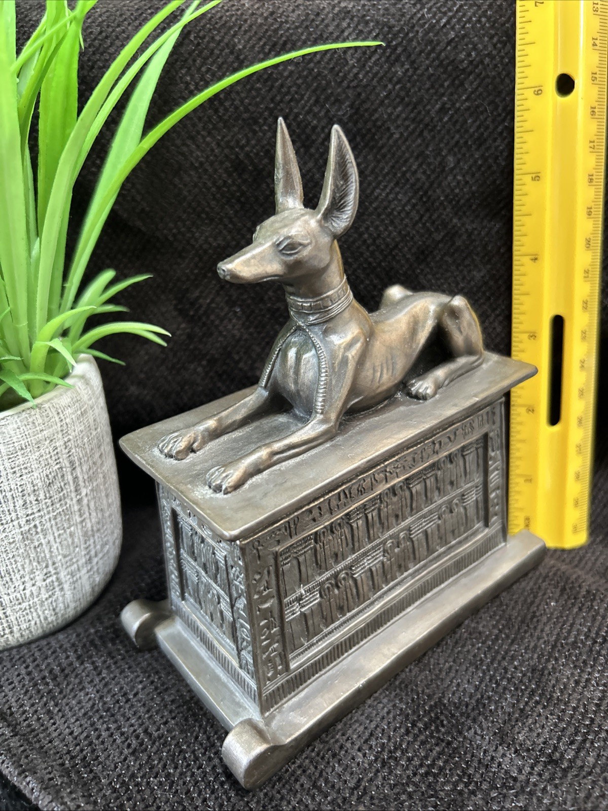 Vintage Veronese 2000 Metal Anubis Egyptian Statue Figurine Paperweight 5.75\