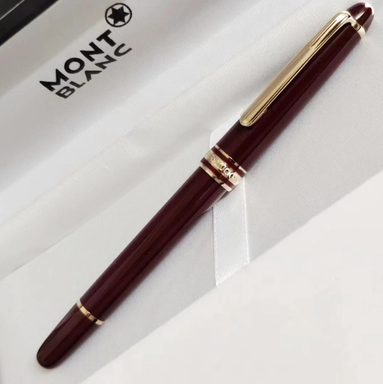 Montblanc Meisterstuck 163 Rollerball Pen Red Gold Trim New Luxury Box Authentic