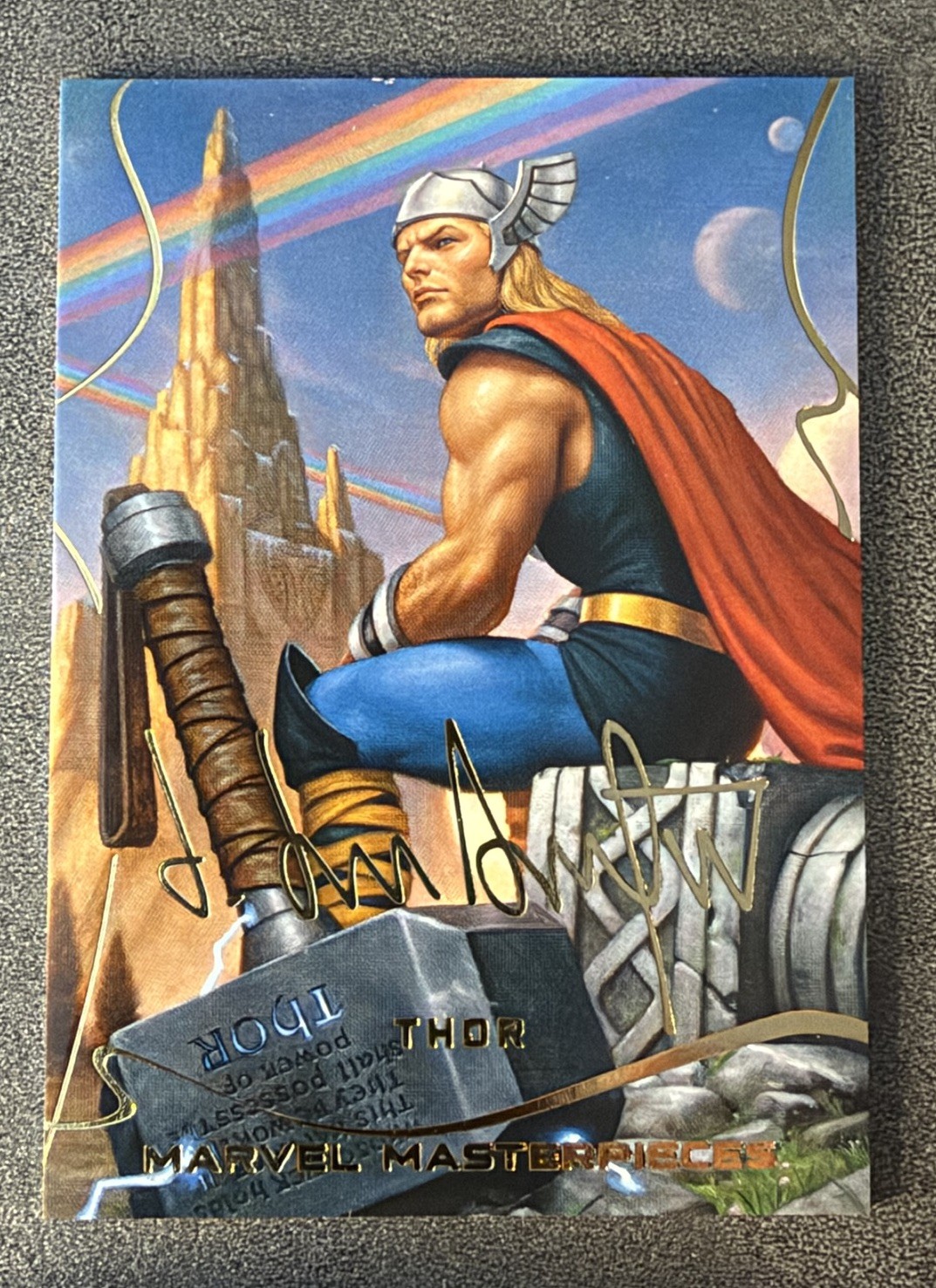 2022 Skybox Marvel Masterpieces Gold Signature Series #89 Thor Auto