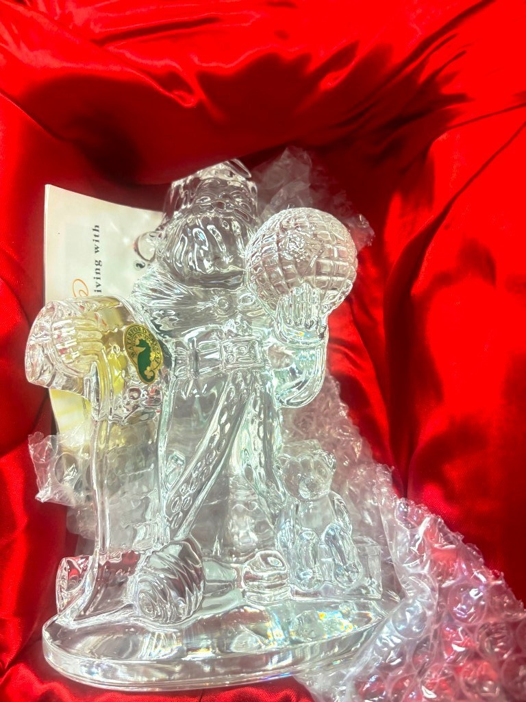 Waterford Crystal Christmas Santa The List 1st Edition Heavy Sculpture 119307