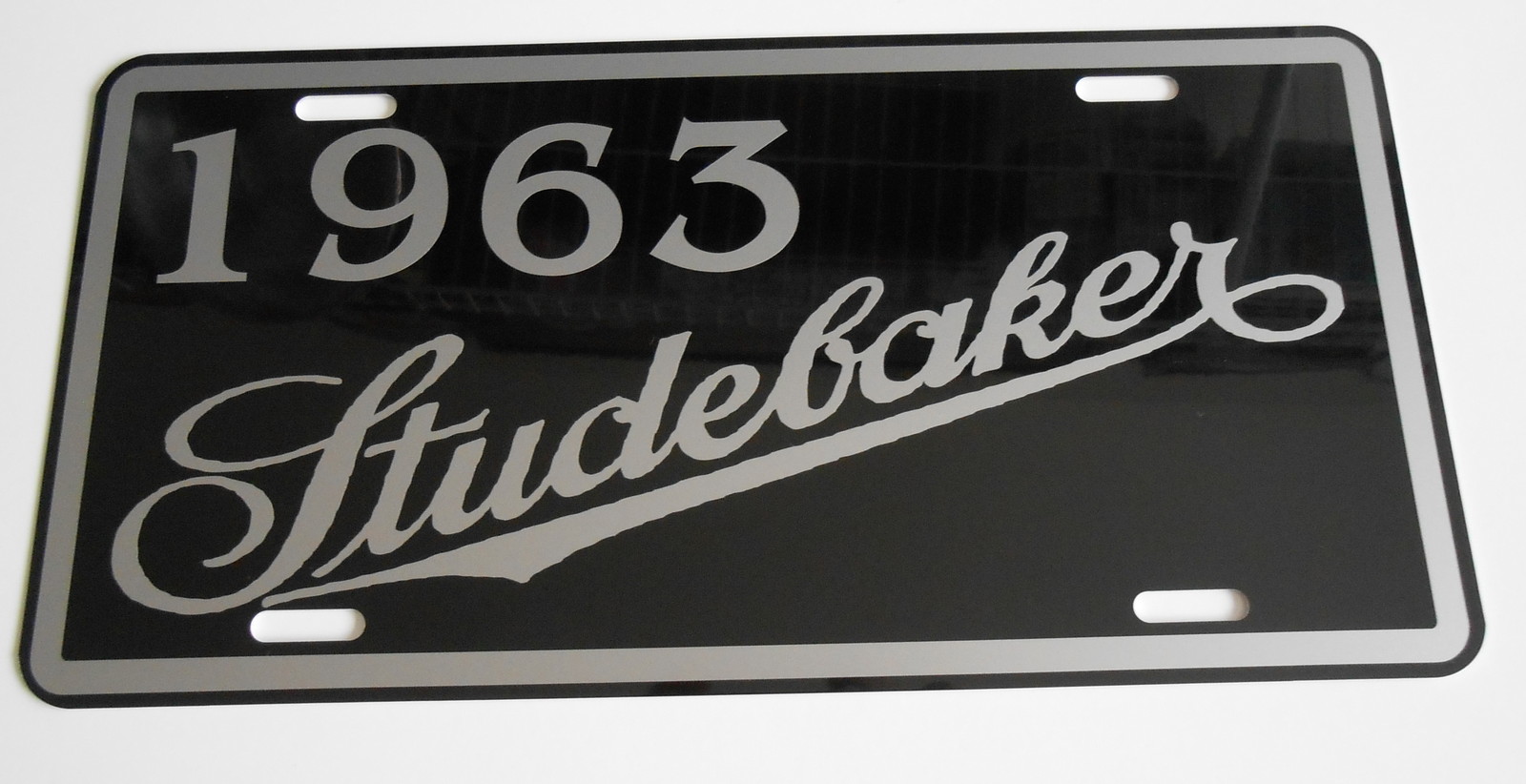 1963 63 STUDEBAKER Metal License Plate Silver Hawk Lark Gran Turismo Avanti