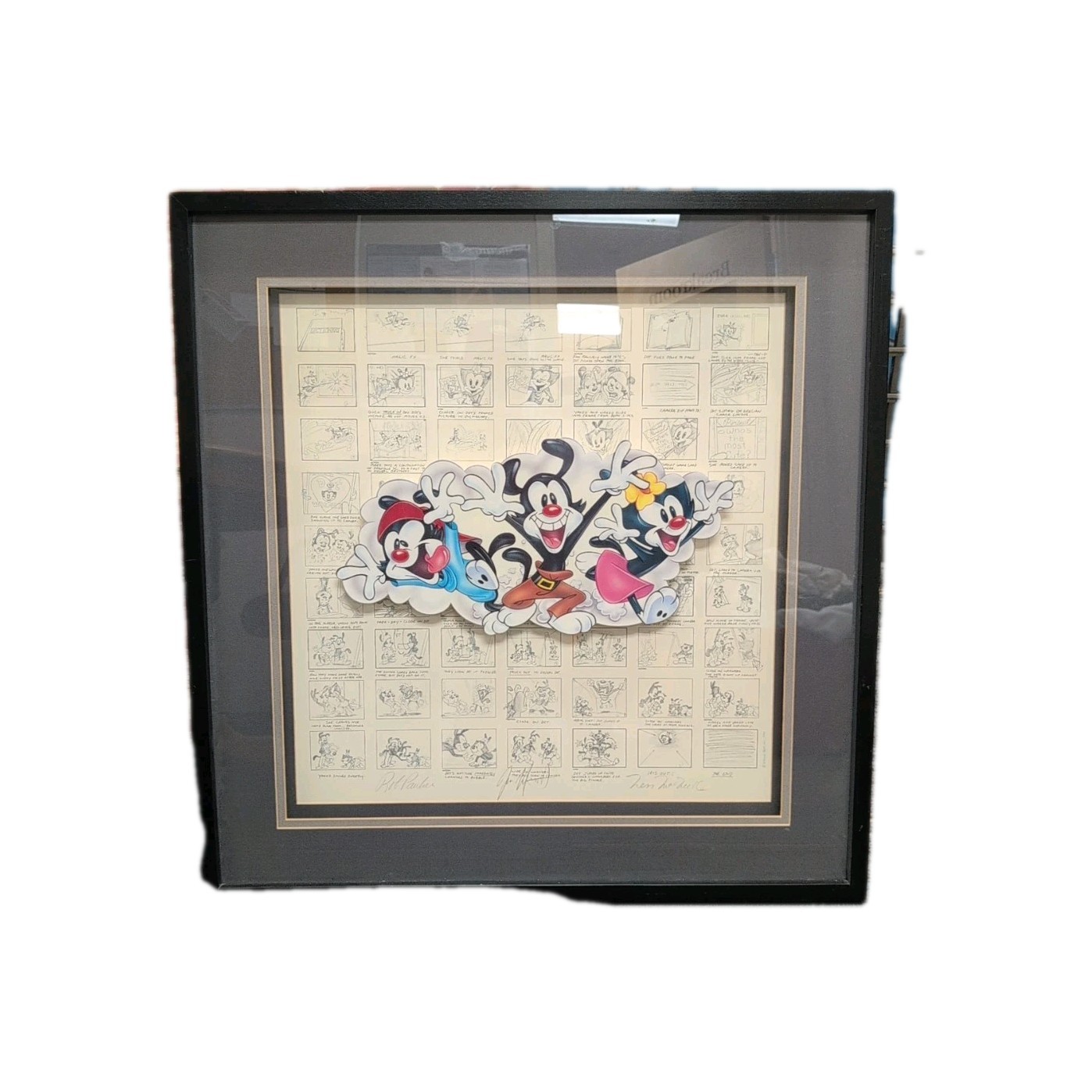 ANIMANIACS STORYBOARD LITHOGRAPH - SIGNED AND FRAMED - WARNER BROS 1994