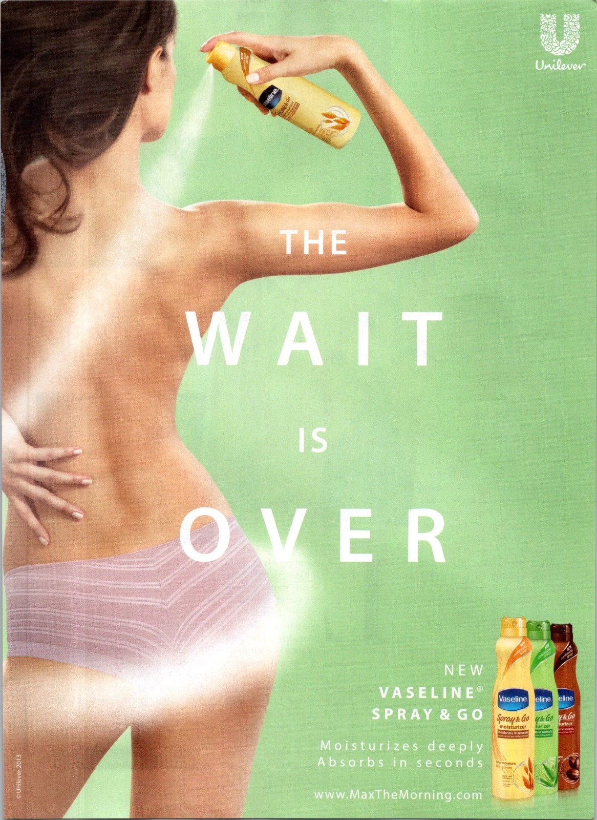 2013 • Vaseline Body Spray • Print Ad • 2010s topless panties Fashion •iA.50