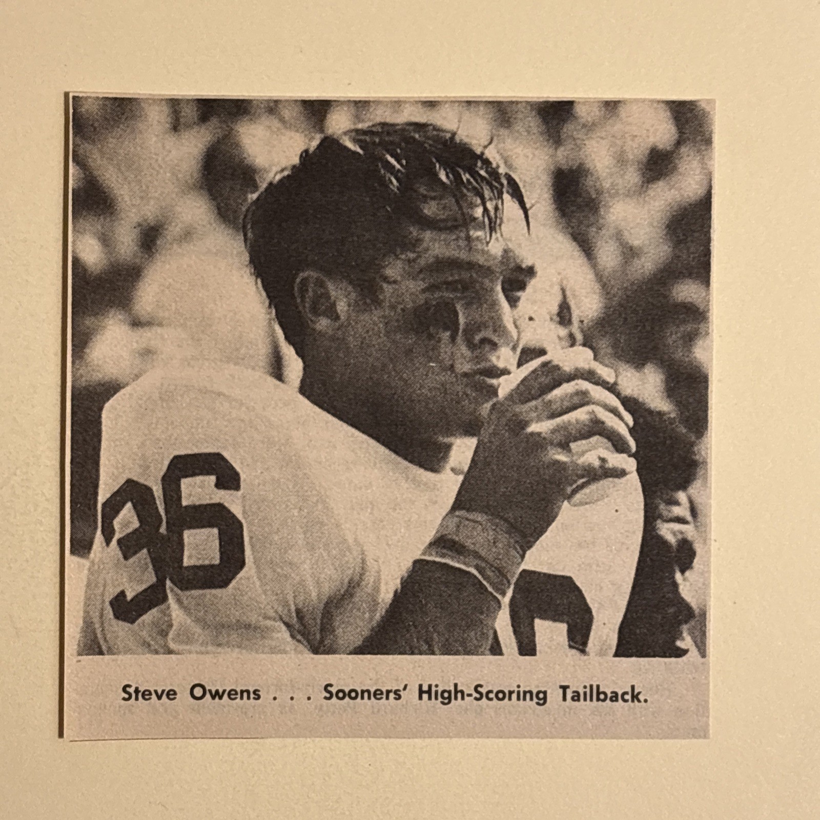 Steve Owens Oklahoma Sooners 1969 Sporting News Football 4X4 Panel Steve Owens Oklahoma Sooners 1969 Sporting News Football 4X4 Panel