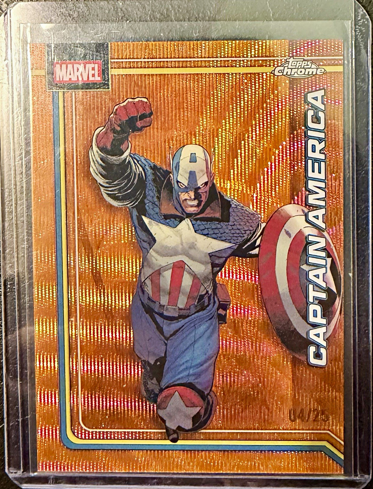 2026 Topps Chrome Marvel Captain America Wave Refractor, /25