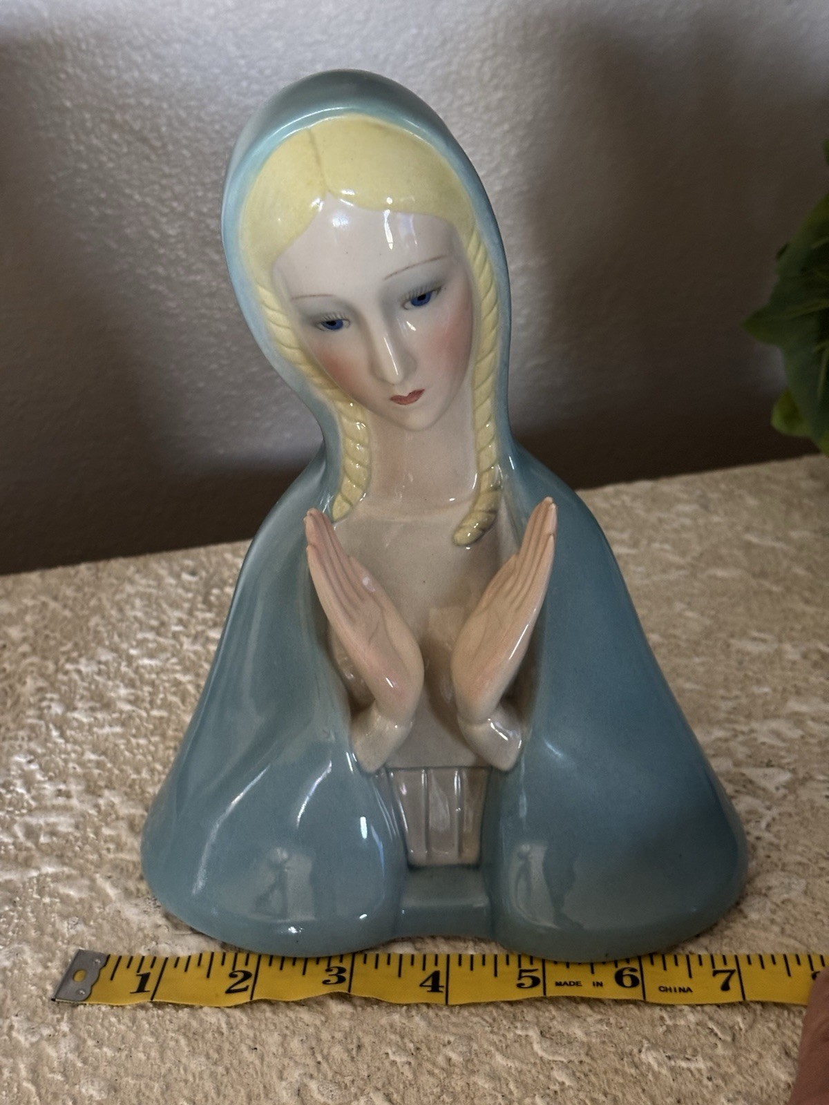 Lenci Turin Italy sculpture statuette bust Madonna ceramic Art Deco.
