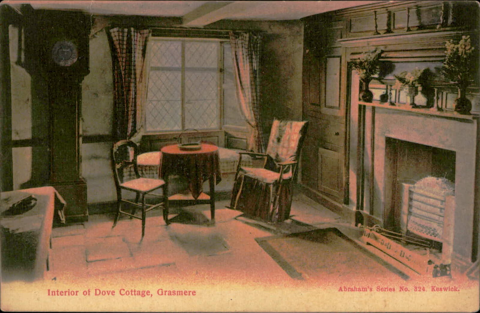 Postcard: Interior of Dove Cottage, Grasmere Abraham's Series No. 324.