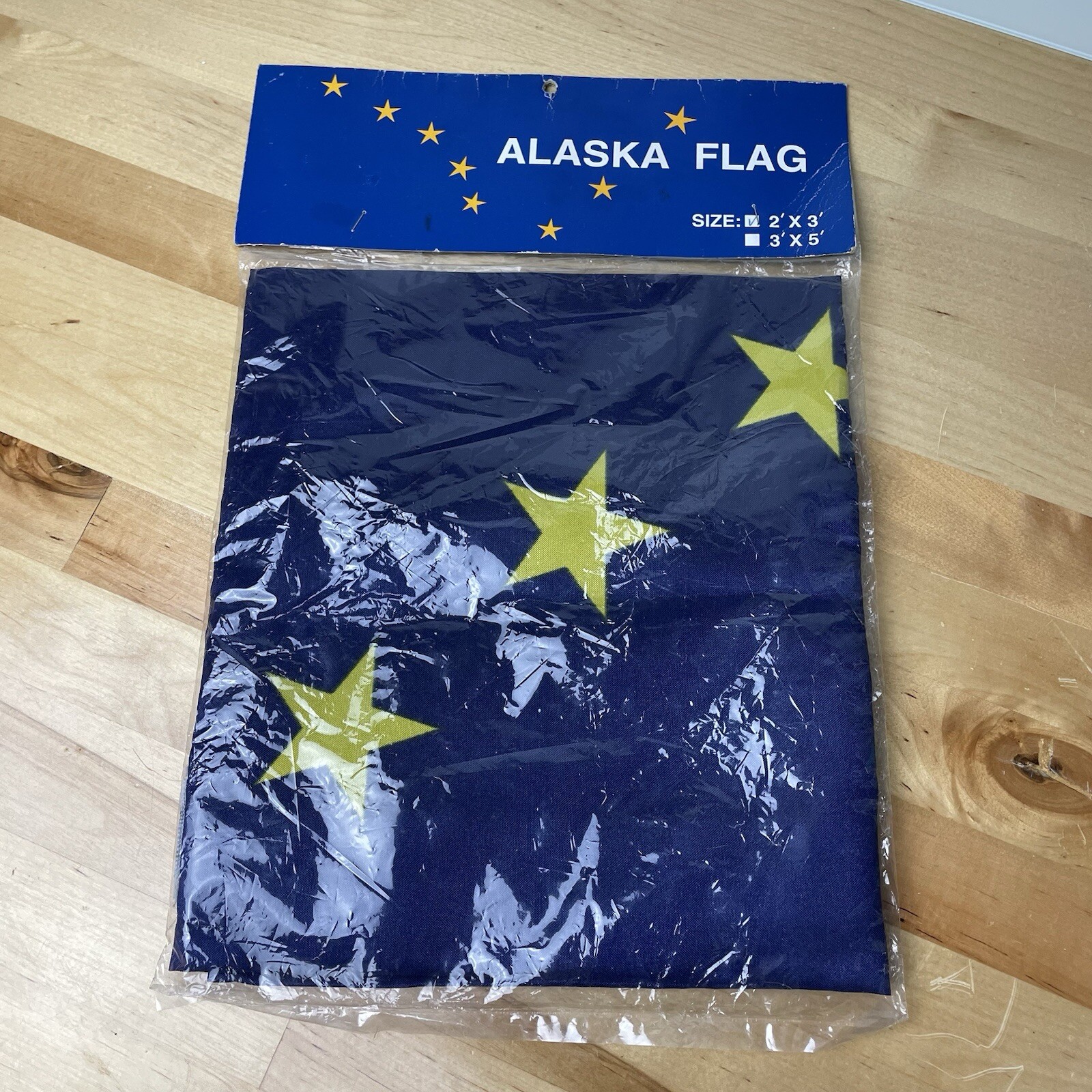 Vintage NOS Alaska State Flag 2x3 Feet Outdoor Banner Grommets New Old Stock