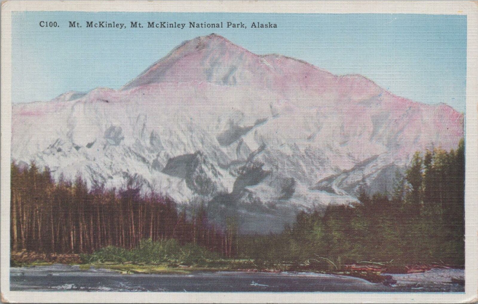 Postcard Mt McKinley National Park Alaska AK