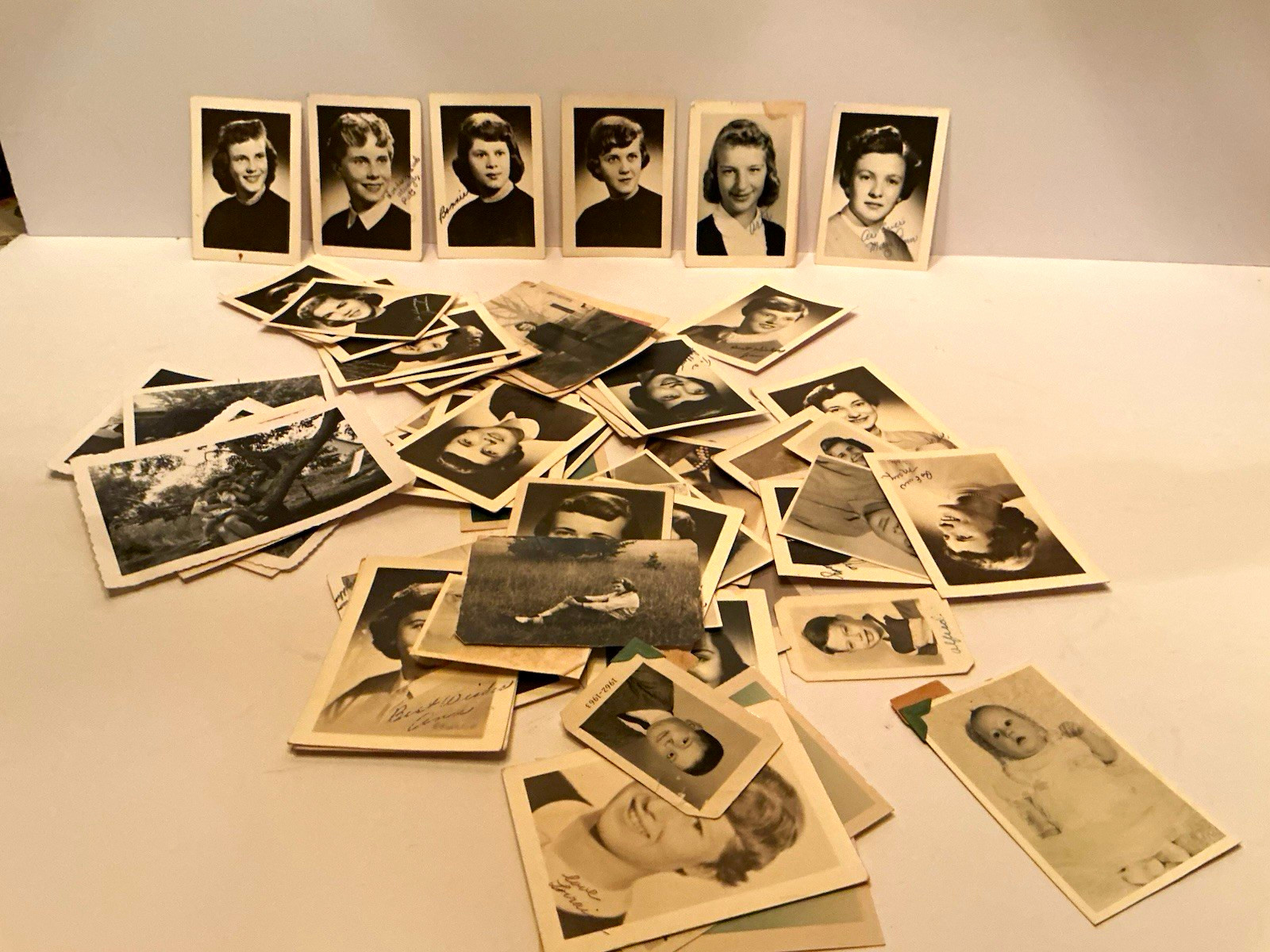 Vintage Black & White Portrait Photographs Lot, People/Children/Baby, Paper