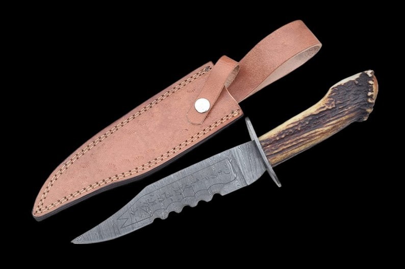 Supernatural Ruby\'s Demon Knife Handmade Damascus Steel with Stag Antler Handle